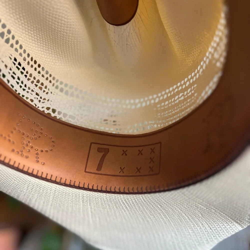Maufrais Austin Resistol Straw Cowboy Hat Size 7 (22”) Cowgirl Western Boho